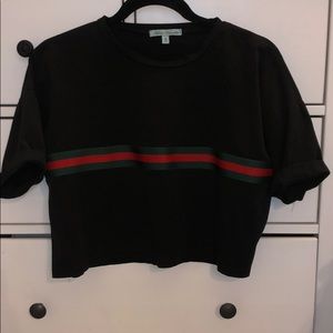 Black fake Gucci cropped shirt